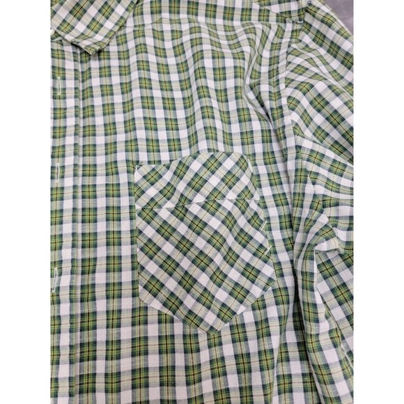 Billy Reid Shirt Mens XXL‎ 2XL Long Sleeve Button Up Standard Cut Plaid Green - Picture 4 of 7